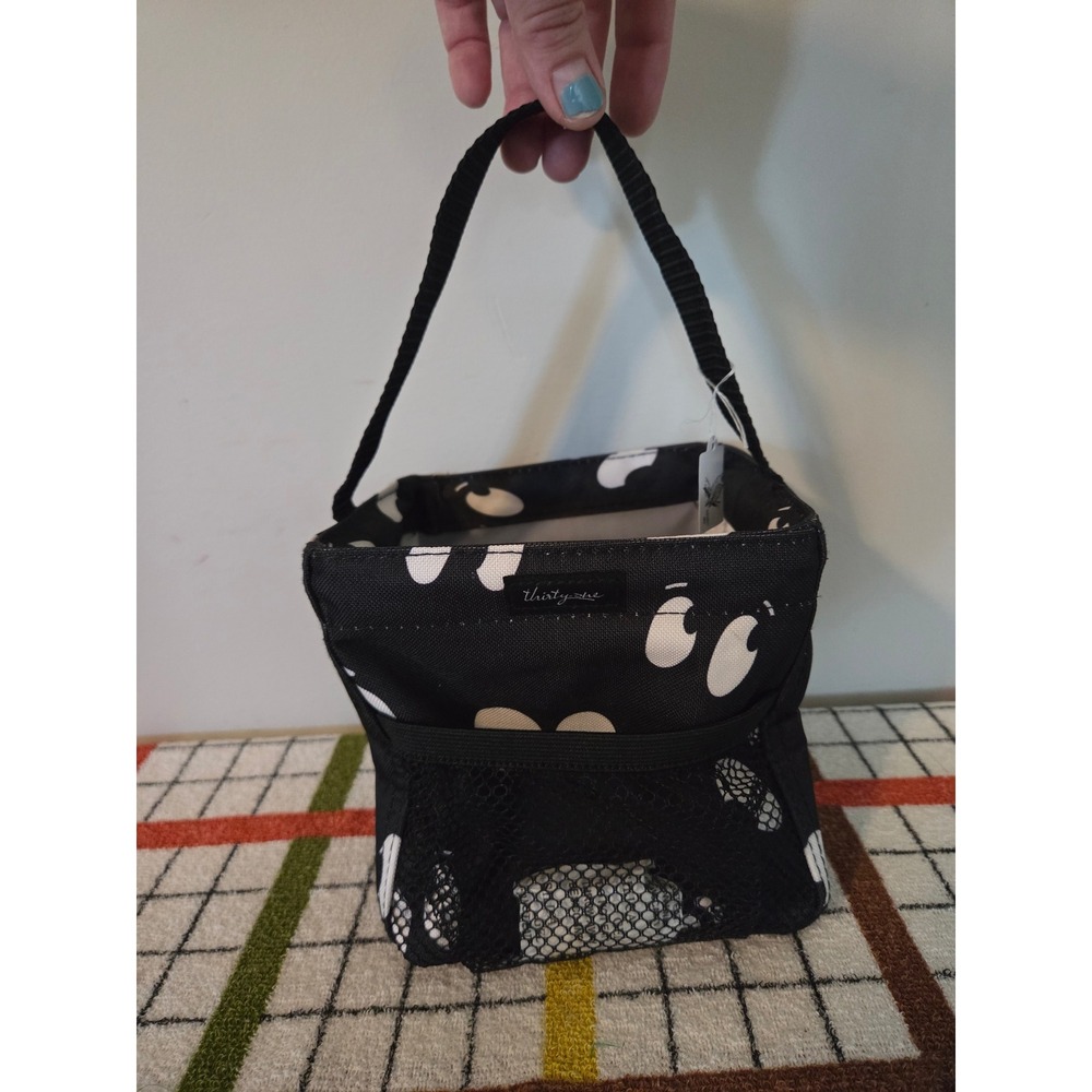 Thirty-One Littles Carry-All Caddy Spooky Eyes Black White Mini Organizer Bag